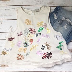 Anthropologie: Postmark Sequin Crop Tank